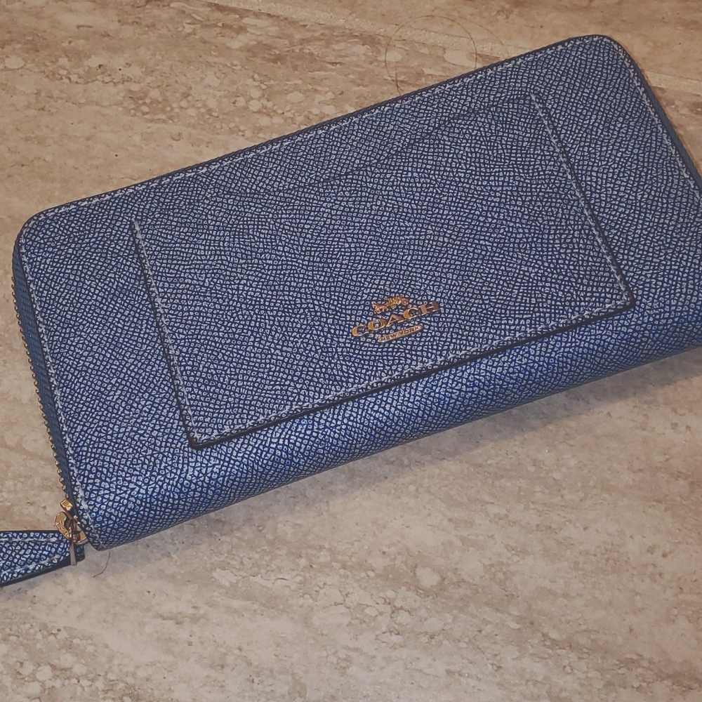 Coach Denim Blue Accordian Wallet